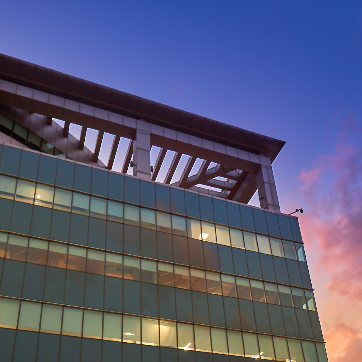 Detail photo of a modern office building