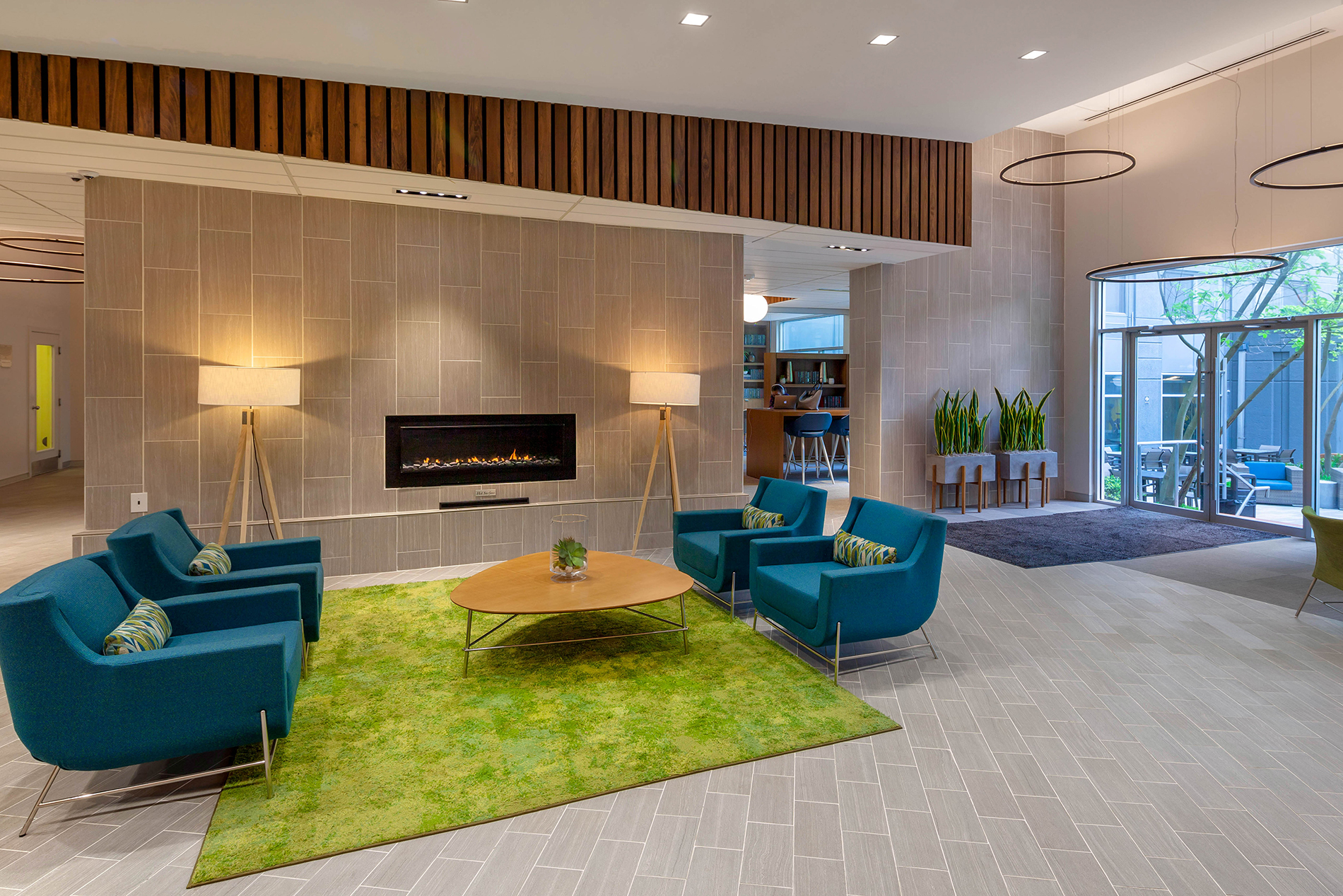Lobby of an apartment building